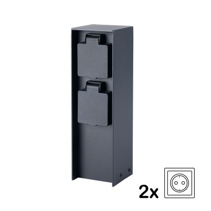 BRILAGI - Zunanji steber z vtičnicami PILLAR 2Z SCHUKO 230V IP44 črn