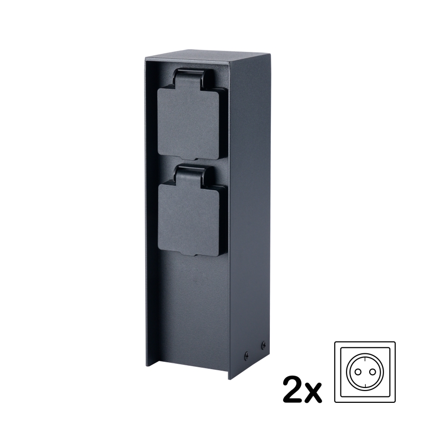 BRILAGI - Zunanji steber z vtičnicami PILLAR 2Z SCHUKO 230V IP44 črn