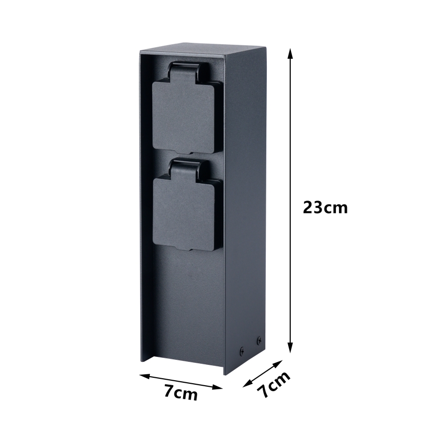 BRILAGI - Zunanji steber z vtičnicami PILLAR 2Z SCHUKO 230V IP44 črn