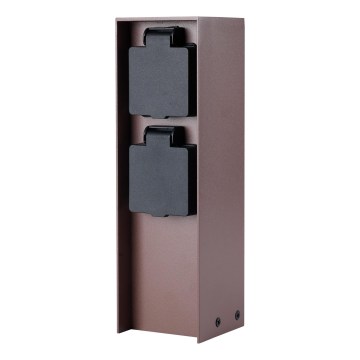 Brilagi - Zunanji steber z vtičnicami PILLAR 2Z SCHUKO 230V IP44 rjav