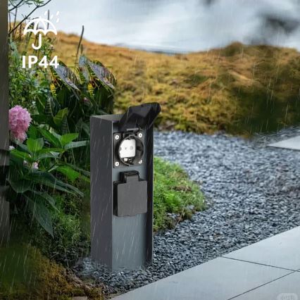 Brilagi - Zunanji stebriček z vtičnicami PILLAR 2Z SCHUKO 230V IP44 antracit