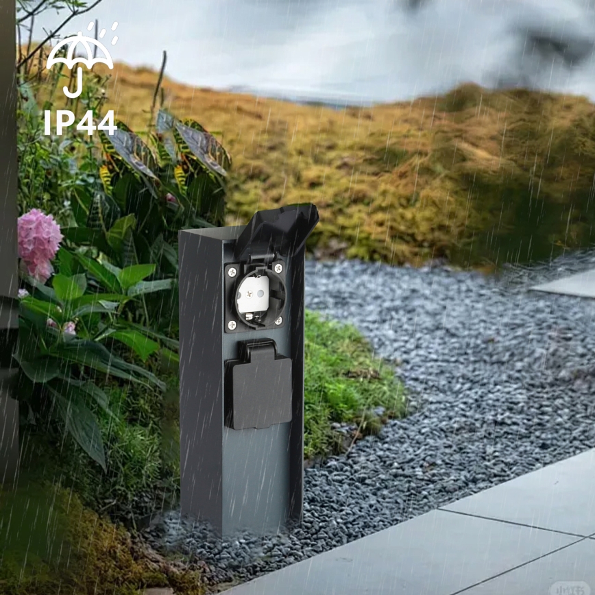 Brilagi - Zunanji stebriček z vtičnicami PILLAR 2Z SCHUKO 230V IP44 antracit