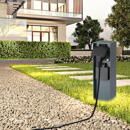 Brilagi - Zunanji stebriček z vtičnicami PILLAR 2Z SCHUKO 230V IP44 antracit