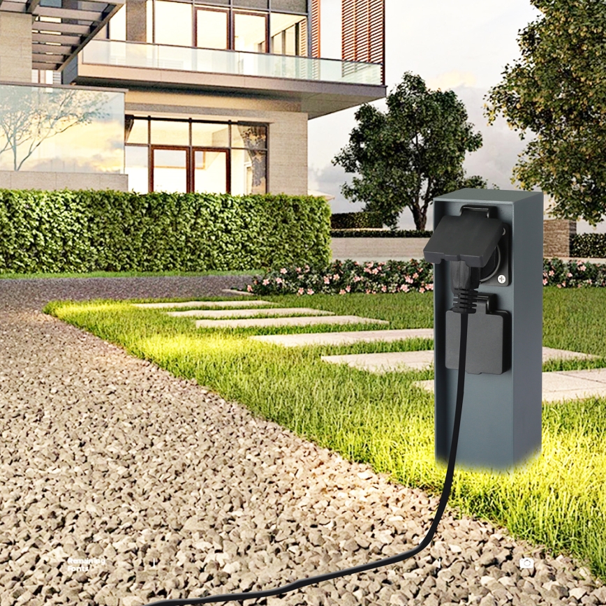 Brilagi - Zunanji stebriček z vtičnicami PILLAR 2Z SCHUKO 230V IP44 antracit