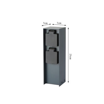 Brilagi - Zunanji stebriček z vtičnicami PILLAR 2Z SCHUKO 230V IP44 antracit