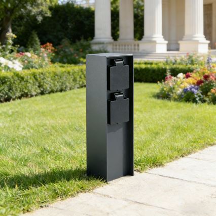Brilagi - Zunanji stebriček z vtičnicami PILLAR 2Z SCHUKO 230V IP44 antracit