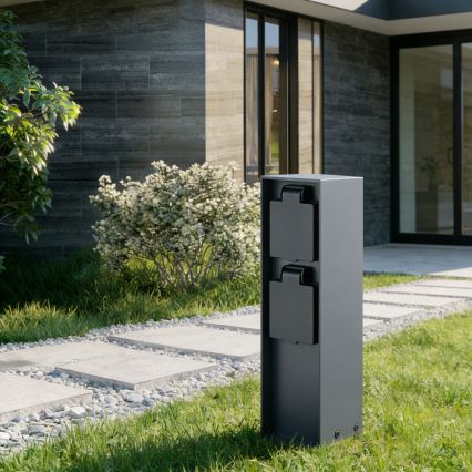 Brilagi - Zunanji stebriček z vtičnicami PILLAR 2Z SCHUKO 230V IP44 antracit