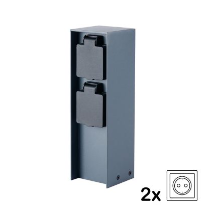 Brilagi - Zunanji stebriček z vtičnicami PILLAR 2Z SCHUKO 230V IP44 antracit
