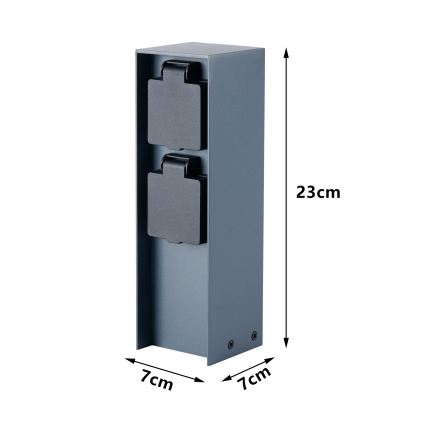 Brilagi - Zunanji stebriček z vtičnicami PILLAR 2Z SCHUKO 230V IP44 antracit