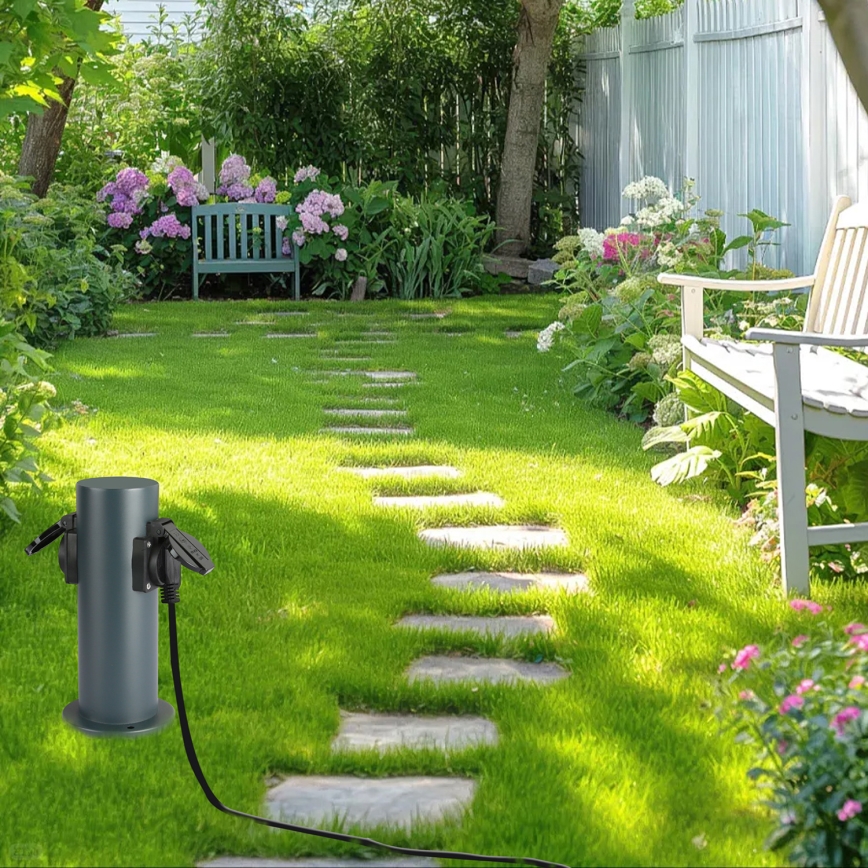 Brilagi - Zunanji stebriček z vtičnicami PILLAR 2Z SCHUKO 230V IP44 antracit