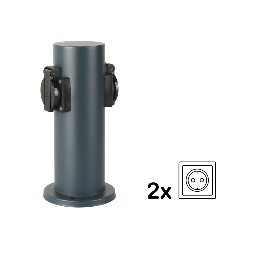 Brilagi - Zunanji stebriček z vtičnicami PILLAR 2Z SCHUKO 230V IP44 antracit