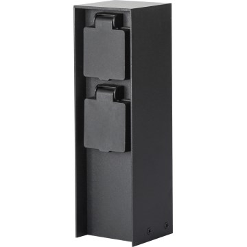 Brilagi - Zunanji stebriček z vtičnicami PILLAR 2Z SCHUKO 230V IP44 črna