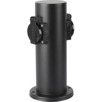 Brilagi - Zunanji stebriček z vtičnicami PILLAR 2Z SCHUKO 230V IP44 črna