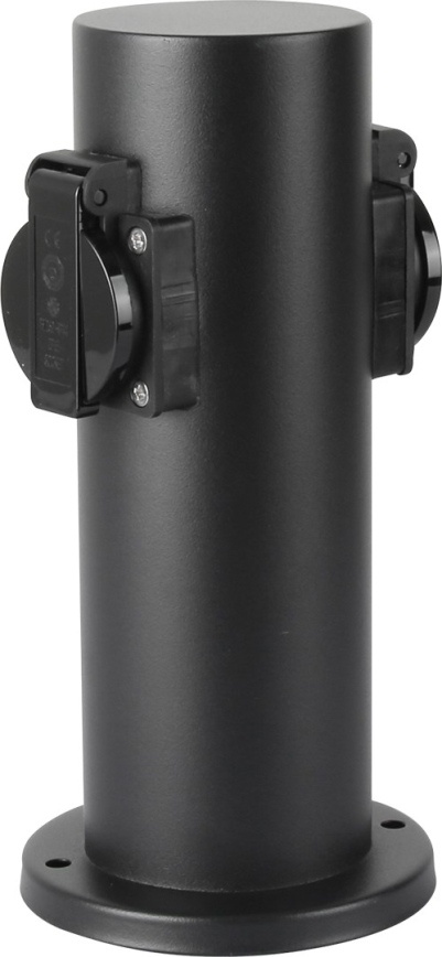 Brilagi - Zunanji stebriček z vtičnicami PILLAR 2Z SCHUKO 230V IP44 črna