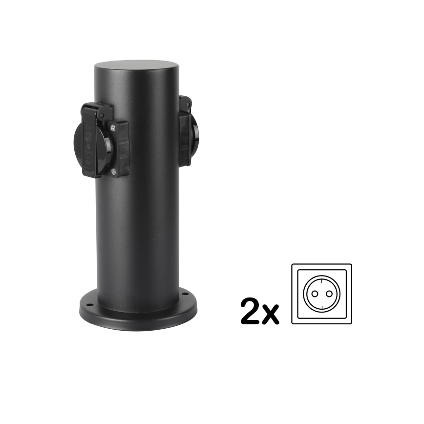 Brilagi - Zunanji stebriček z vtičnicami PILLAR 2Z SCHUKO 230V IP44 črna