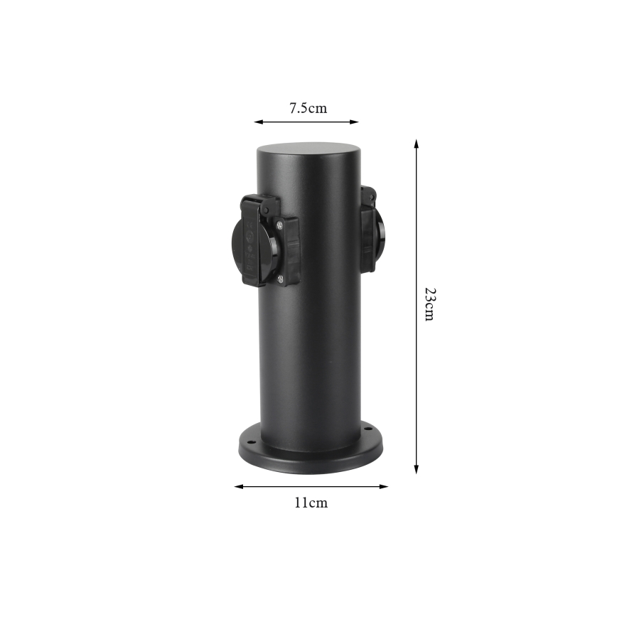 Brilagi - Zunanji stebriček z vtičnicami PILLAR 2Z SCHUKO 230V IP44 črna