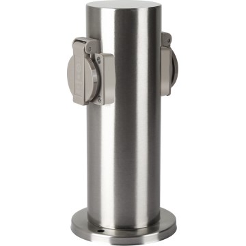 Brilagi - Zunanji stebriček z vtičnicami PILLAR 2Z SCHUKO 230V IP44 mat krom