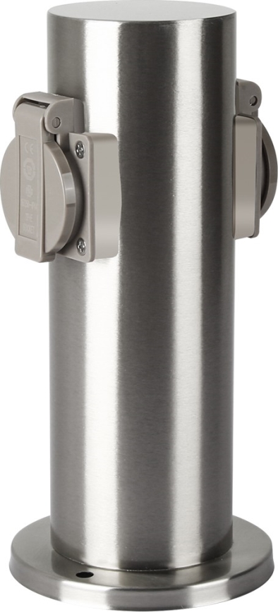 Brilagi - Zunanji stebriček z vtičnicami PILLAR 2Z SCHUKO 230V IP44 mat krom