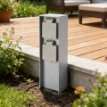 Brilagi - Zunanji stolp PILLAR z 2 SCHUKO vtičnicama, 230 V, IP44, srebrna