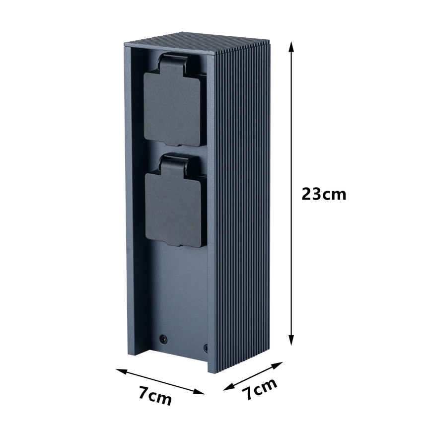 Brilagi - Zunanji stolp z vtičnicama PILLAR 2Z SCHUKO 230V IP44 antracit