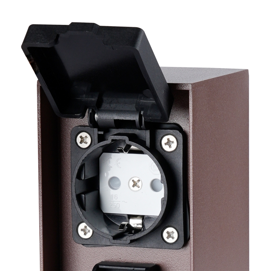 Brilagi - Zunanji stolp z vtičnicami PILLAR 2Z SCHUKO 230V IP44 rjav
