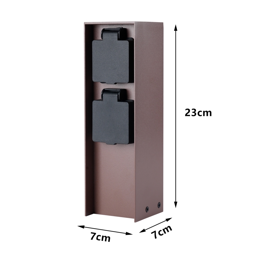 Brilagi - Zunanji stolp z vtičnicami PILLAR 2Z SCHUKO 230V IP44 rjav
