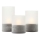 Brilliant - Komplet 3 kosov LED sveč BOUGIE LED/2xAA IP44 siva/bela