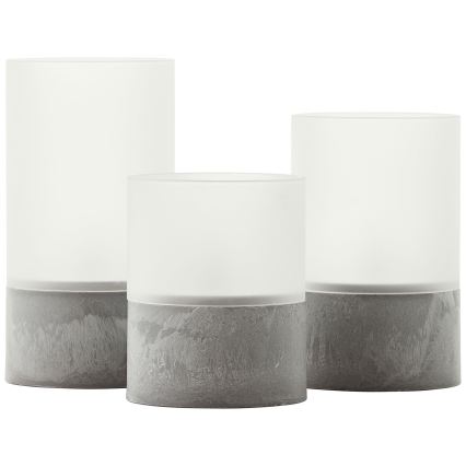 Brilliant - Komplet 3 kosov LED sveč BOUGIE LED/2xAA IP44 siva/bela