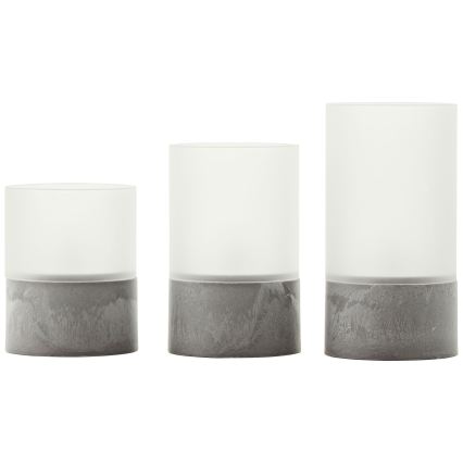 Brilliant - Komplet 3 kosov LED sveč BOUGIE LED/2xAA IP44 siva/bela