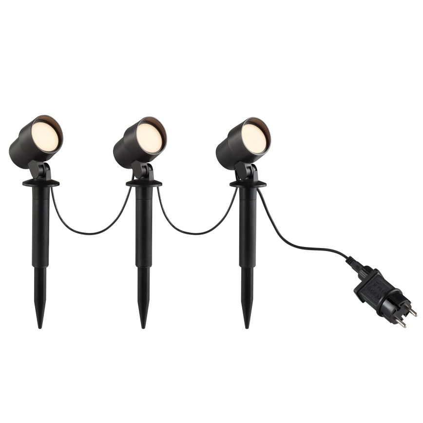Brilliant - KOMPLET 3x LED zunanjih svetilk KAMARA LED/8,5W/230V IP44 črna