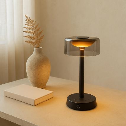 Brilliant - zatemnjiva polnilna LED namizna svetilka na dotik za zunanjo uporabo RAZOR LED/2,5W/5V 2700K 2600 mAh IP44 črna