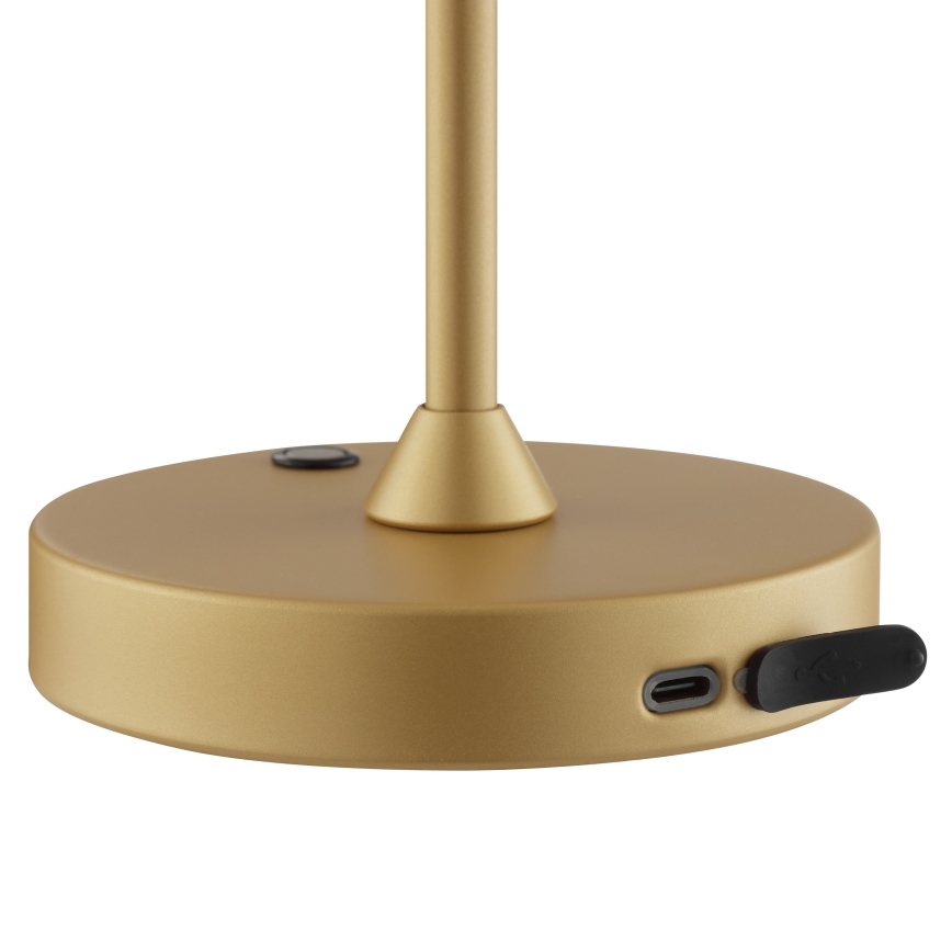 Brilliant - Zatemnjevalna polnilna zunanja namizna svetilka na dotik ELORA LED/2,5W/5V 2700K 2600 mAh IP44 zlata