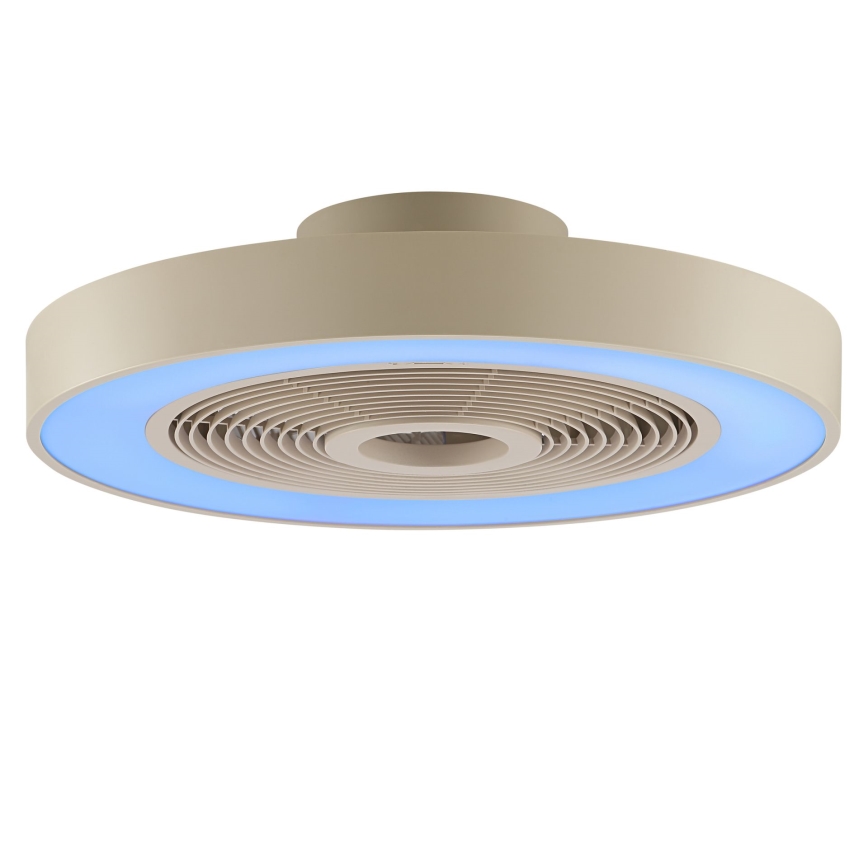 Brilliant - Stropna LED RGBW svetilka s funkcijo zatemnitve in ventilatorjem CATANIA LED/37W/230V 2700-6500K, premer 48,6 cm, bež + daljinski upravljalnik
