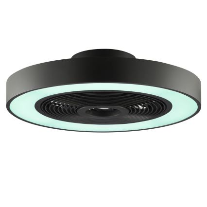 Brilliant - LED RGBW z možnostjo zatemnitve stropna svetilka z ventilatorjem CATANIA LED/37W/230V 2700-6500K premer 48,6 cm črna + daljinski upravljalnik