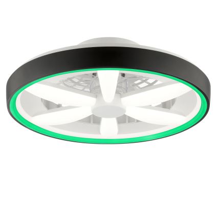 Brilliant - LED RGBW Zatemnitveni stropni ventilator s svetilko GAIANO LED/48W/230V 2700-6500K črna + Daljinski upravljalnik