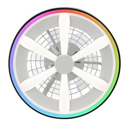 Brilliant - LED RGBW Zatemnitveni stropni ventilator s svetilko GAIANO LED/48W/230V 2700-6500K črna + Daljinski upravljalnik
