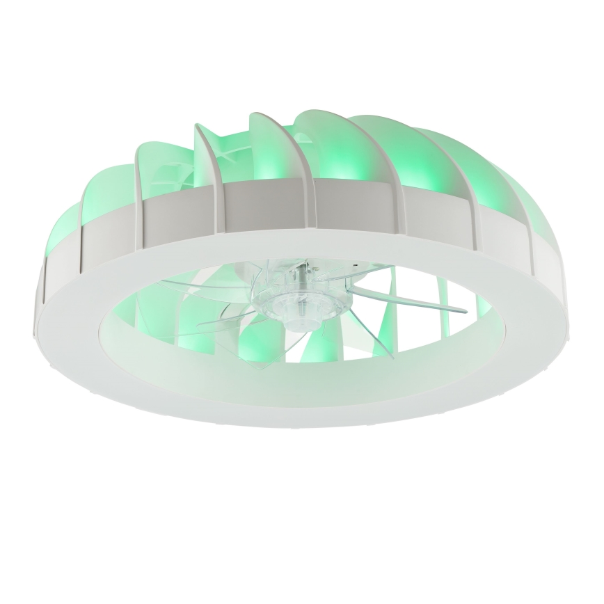 Brilliant - LED RGBW Zatemnitveni stropni ventilator s svetilko FANORA LED/30W/230V 2700-6500K pr. 46 cm bela + Daljinski upravljalnik