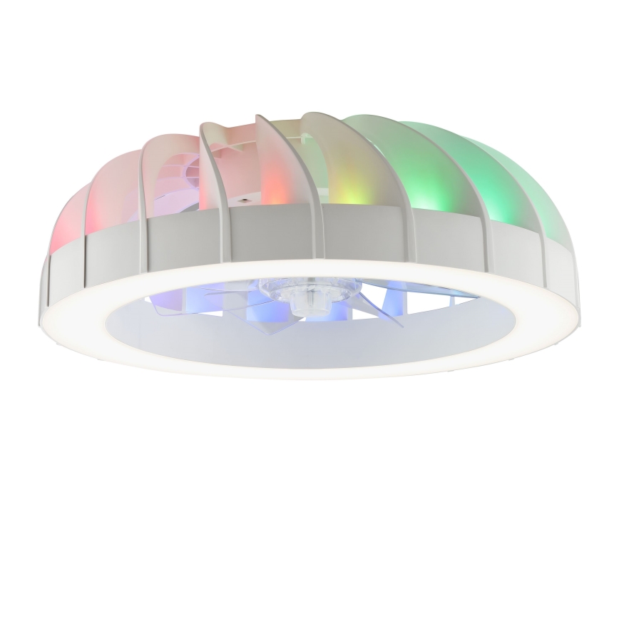 Brilliant - LED RGBW Zatemnitveni stropni ventilator s svetilko FANORA LED/30W/230V 2700-6500K pr. 46 cm bela + Daljinski upravljalnik