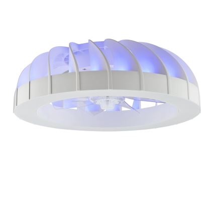 Brilliant - LED RGBW Zatemnitveni stropni ventilator s svetilko FANORA LED/30W/230V 2700-6500K pr. 46 cm bela + Daljinski upravljalnik