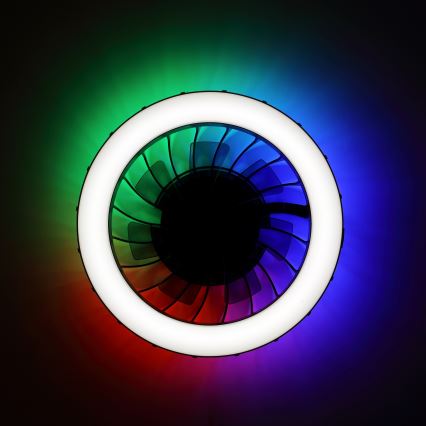 Brilliant - LED RGBW Zatemnitveni stropni ventilator s svetilko FANORA LED/30W/230V 2700-6500K pr. 46 cm črna + Daljinski upravljalnik
