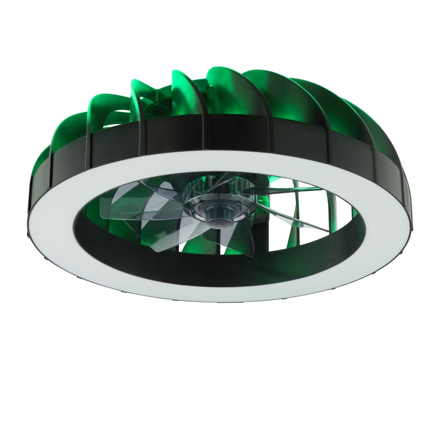 Brilliant - LED RGBW Zatemnitveni stropni ventilator s svetilko FANORA LED/30W/230V 2700-6500K pr. 46 cm črna + Daljinski upravljalnik