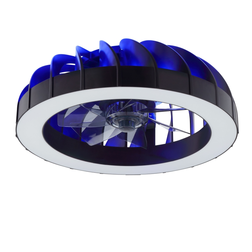 Brilliant - LED RGBW Zatemnitveni stropni ventilator s svetilko FANORA LED/30W/230V 2700-6500K pr. 46 cm črna + Daljinski upravljalnik