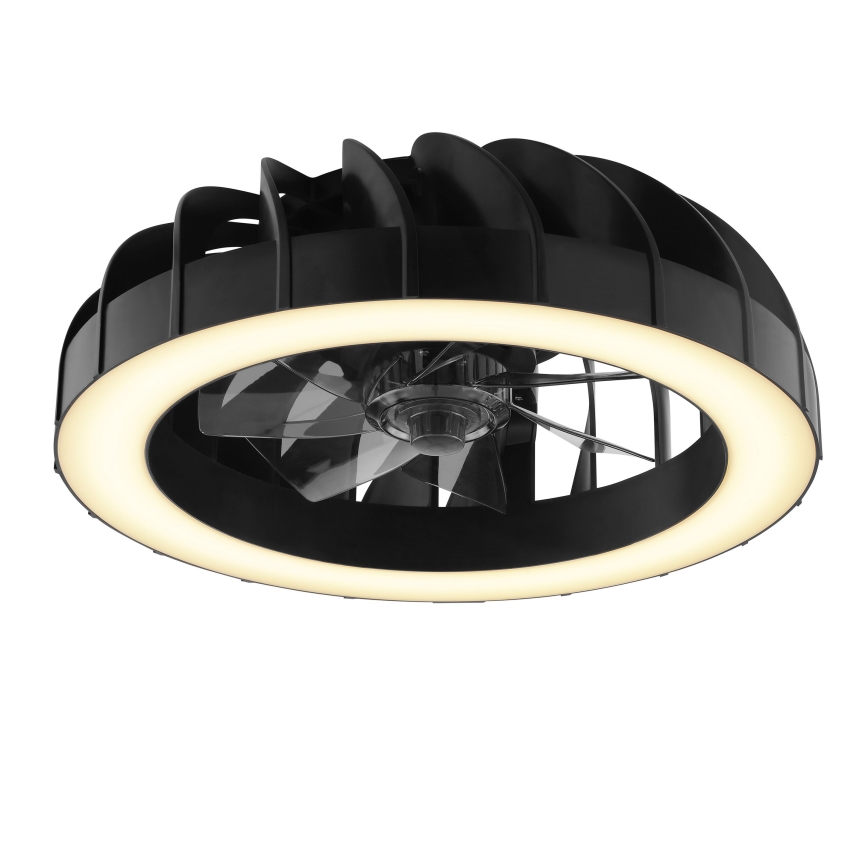 Brilliant - LED RGBW Zatemnitveni stropni ventilator s svetilko FANORA LED/30W/230V 2700-6500K pr. 46 cm črna + Daljinski upravljalnik