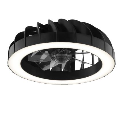 Brilliant - LED RGBW Zatemnitveni stropni ventilator s svetilko FANORA LED/30W/230V 2700-6500K pr. 46 cm črna + Daljinski upravljalnik