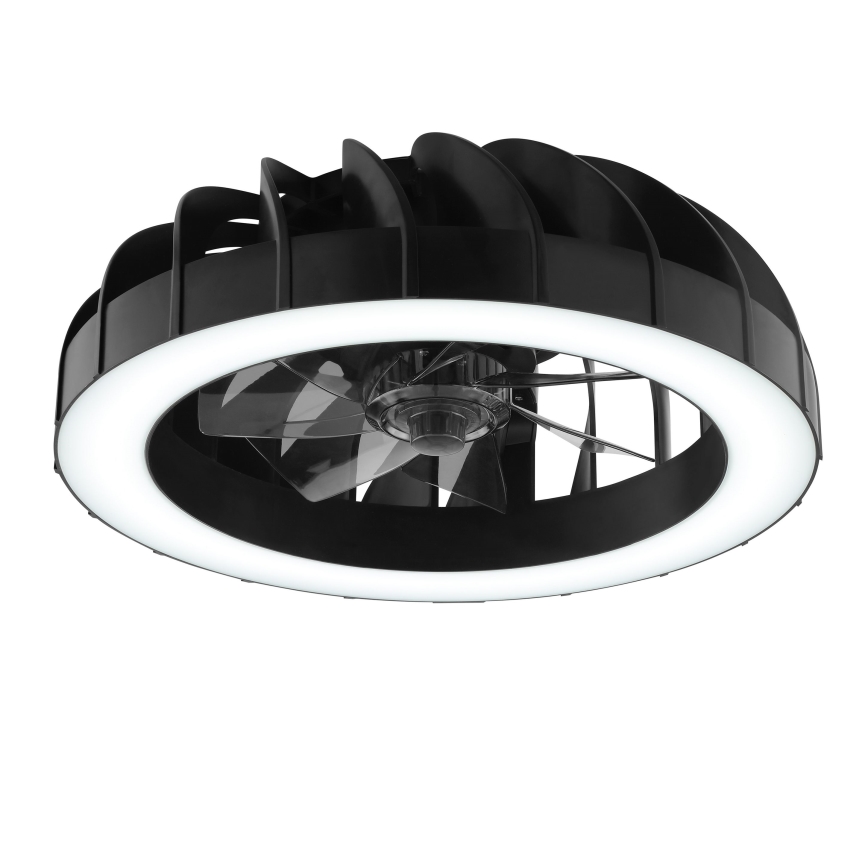 Brilliant - LED RGBW Zatemnitveni stropni ventilator s svetilko FANORA LED/30W/230V 2700-6500K pr. 46 cm črna + Daljinski upravljalnik