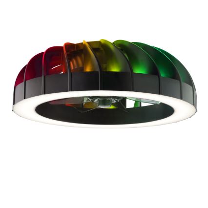 Brilliant - LED RGBW Zatemnitveni stropni ventilator s svetilko FANORA LED/30W/230V 2700-6500K pr. 46 cm črna + Daljinski upravljalnik