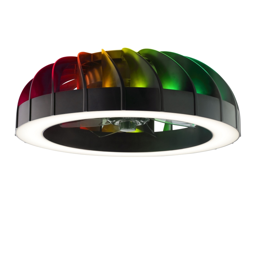 Brilliant - LED RGBW Zatemnitveni stropni ventilator s svetilko FANORA LED/30W/230V 2700-6500K pr. 46 cm črna + Daljinski upravljalnik