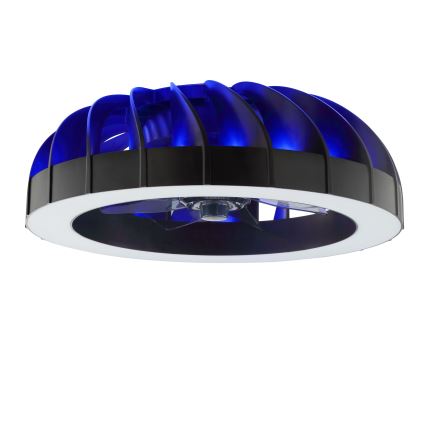 Brilliant - LED RGBW Zatemnitveni stropni ventilator s svetilko FANORA LED/30W/230V 2700-6500K pr. 46 cm črna + Daljinski upravljalnik