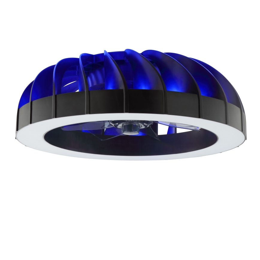 Brilliant - LED RGBW Zatemnitveni stropni ventilator s svetilko FANORA LED/30W/230V 2700-6500K pr. 46 cm črna + Daljinski upravljalnik