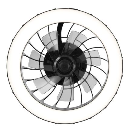 Brilliant - LED RGBW Zatemnitveni stropni ventilator s svetilko FANORA LED/30W/230V 2700-6500K pr. 46 cm črna + Daljinski upravljalnik